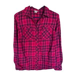 Duluth trading Co. plaid flannel shirt red womens S